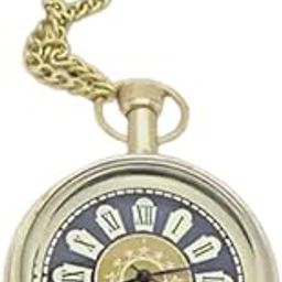 Pocket Watch for Men Antique Retro Style Alloy Classic Men Pocket Chain Analog Watch Special Birthday Gift for Husband, Frinds & Family, Gold-Tone Chain, Black Dial-image-50