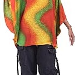Women's Orange green Printed Tunic Kaftan, Short Caftan Top| Free Size-image-63