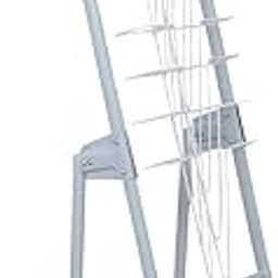 LEPOSE Metal 9 Pockets Magazine Stand (PVC coated White grill) (White And Grey)-4