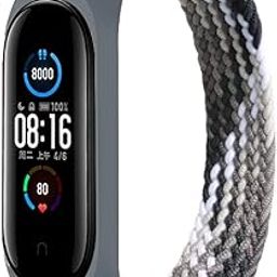 Band for Xiaomi Mi band 5 6 7 Bands,Women Men Soft Stretchable Braided Solo Loop Nylon Sport Replacement Wristband for Mi Band 4 3 Elastics Fibres Strap-25