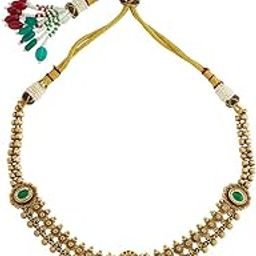 Fashion Jewellery Green Gold Polished Copper Antique Necklace for Women, Best for Festive Season - 433024-image-62