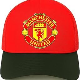 ManU Red Devils Trucker Mesh Baseball Cap, Red and Black, Club Logo Design-18