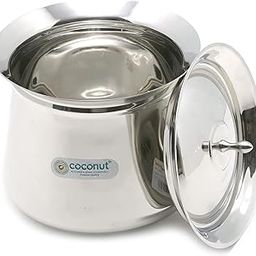 Coconut Stainless Steel Handi with Lid – Heavy Duty Casserole Pot for Indian Cooking, Gas & Induction Compatible, Mirror Finish, Rust-Resistant Cookware | Pack of 1 | 450 ml-image-44