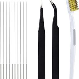 3DINNOVATIONS 13Pcs 3D Printer Nozzle Cleaning Kit, 10 Pcs 0.4mm Nozzle Cleaning Needles, 2 Pieces Tweezers and 1 Cleaning Copper Wire Brush-image-94