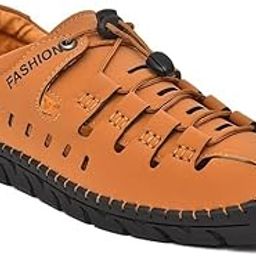 Men's Fashion Roman Sandals, Faux Leather, Breathable Casual Sandals with Comfort Lining-image-10