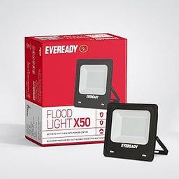 Eveready Flood Light X50 50 Watts Polycarbonate| Matt Finish |Aluminum Die Cast for Better Heat Dissipation | IP66| Surge Protection UPto 6KV| Clear-10