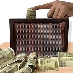 HOMOZE Trendy Wooden Piggy Bank for Kids & Adults with Numbers for 120000 Goal.-image-63