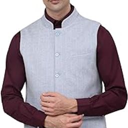 Men Checkered Mandarin Collar Formal Waistcoat l Formal Waist Coat for Men l Waist Coat for Men (P_MWCF00070)-image-67