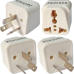 Wowsome Universal Conversion Plug for Travel India to Australia, New Zealand and China Travel adapter, Type-I 3 Pin - Plug Conveter (Pack of 4 ) White-27