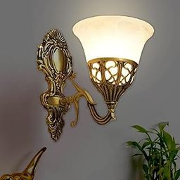 WHITERAY Golden Antique Designer Imported Wall Light Wall lamp for Bedroom, Living Room,Kitchen, Bars, malls, Besides The Bed, Balcony Home Decoration ((1109 (Pack of 1), Without Bulb))-image-35