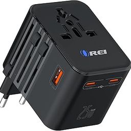 OREI 25Watt Universal Charger Adapter | 2X USBC 1XUSB A - 4-in-1 International Travel Adapter | 10 Years Warranty | Universal Travel Adapter Compatible 150+ Countries | Type C, A, G, I Compatible-17