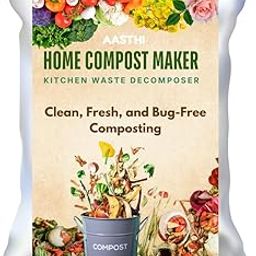 Aasthi Home Compost Maker 3 Kg for Converting All Kinds of Kitchen Food Waste into Compost | Smell Free & Fast Composting | Added with Microbes | Enough for 15 L Compost Bin Size (3 Kg)-image-20