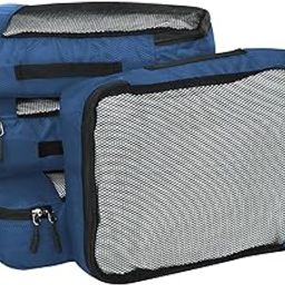 Polyester Packing Cubes/Travel Pouch/Bag Suitcase Luggage Organiser Set Of 4-Medium Size (Navy Blue)-23