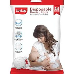 LuvLap Ultra Thin Honeycomb Nursing Breast Pads, 24pcs, Disposable Maternity Pads, Highly Absorbent & Soft, Discreet Fit Breastfeeding pad, New Resealable Pack-image-51