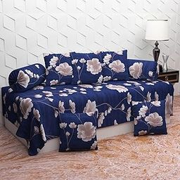 BZ_TYLORSTYLE Polycotton Floral Diwan Set (Dark Blue)-image-20