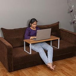 INVISIBLE BED Sturdy Portable Lapdesk, Laptop Table, Bed Table, Study Table, Heavy Duty Laptop Desk for Sofa/Couch/Floor (76.5 X 33.5 X 25.3 Cm; Desert Walnut Finish; Made in India, Engineered Wood)-image-59
