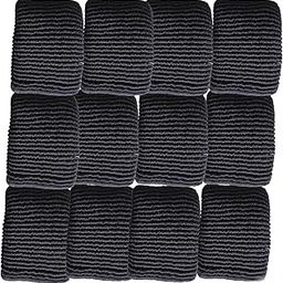Jheel Fashion Big Jumbo Hair Ties Ponytail Holders Smooth Elastic Good Stretchable Jumbo Hair Rubber Bands For Womens & Girls Set of 12 (Black)-image-8