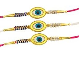 Handmade Bead Rakhi For Raksha Bandhan | Traditional Designer Bracelet For Brother | Elegant Thread Wristband With Pearls & Charm | Ethnic Indian Protection Band Gift For Bhaiya- Pack Of 3-picture-10