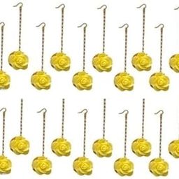 Flower Maang Tikka Jewellery Set for Wedding | Baby Shower | Haldi | Mehandi | Party in Yellow Colour for Girls and Women(Combo of 20)-20