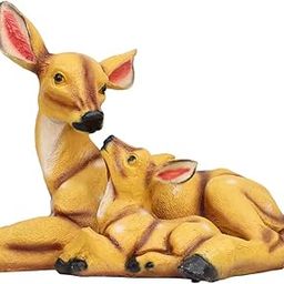 Wonderland Deer Sitting Statue (Mother and Baby) for Home, Garden, Balcony Decoration (Light Brown)-image-15
