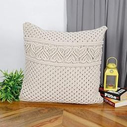 pepme Macrame Cushion Cover Left, Right Small Knots jaal, Heart Lane, 20x20, Off-White-image-19