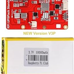 MakerFocus Raspberry Pi 4 Battery Pack UPS - 10000mAh USB Power Supply With V3Plus Expansion Board, Type-C for RPI 4B 3B+ 3B 2B+-62