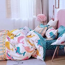 Harbell Home 200 GSM 400 TC Kids Glace Cotton Reversible Cartoon Printed Double Bed King Size Comforter with Matching Bedsheet 90 * 100 with 2 Pillow Covers Set of 4 Pieces-image-54