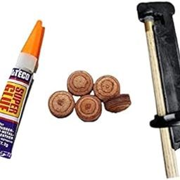 JBB Snooker and Pool 10mm Leather cue tip 5 Pieces + 1 Piece Glue + 1 Piece tip Repair-image-68