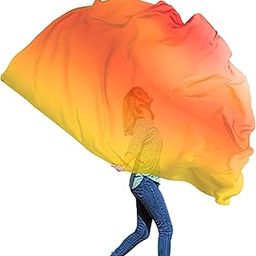 Wuchieal Porphetic Praise Dance Worship Flex Flags, radius 55" semicircle Dance Ministry Streamer (2#YELLOW-ORANGE-RED)-picture-18
