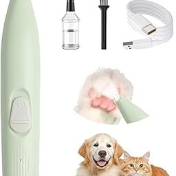 TecoKart® Dog Cat Trimmer for Paw with USB Rechargeable and Low Noise, Dogs Hair Cutting Machine with LED Light for Small Spots - Green-image-34