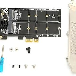 Adapter Card M.2 SATA to PCI‑E Dual Disk Array Card Transmission Stability Expansion Card, Support PCI-E X1 / X4 / X8 / X16, for Windows, for Linux-image-0