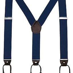 Mens Button End Dress Suspenders - Adjustable Elastic Y shape Suspender-image-83
