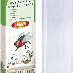 LFSYS Pack of 150 Window Fly Traps Fruit Fly Traps Indoor Fly Paper Adhesive Strips Fruit Fly Traps for Indoor Clear-image-84
