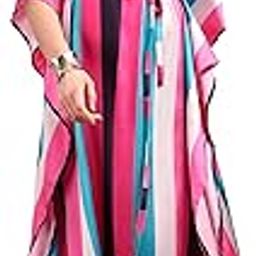 Kaftan Casual Wear One Piece Dress, Adjustable with Belt, V Neck, Beach Coverup, Comfortable Free Fit-image-39