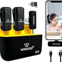 WRADER Professional Wireless Microphone Noise Reduction Mic for Vlogging Recording, Reel, Interview, ASMR, Online Teaching, YouTube Video Mike (Black, Type C | Lightning Phone, Infrared Connectivity)-image-39
