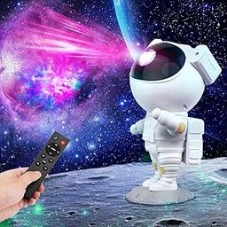 Storio Plastic Baby Toys Astronaut Galaxy Projector with Remote Control - 360° Adjustable Timer Kids Astronaut Nebula Night Light Lamp for Baby Adults Bedroom,Gaming Room,Home and Party,LED,White-5