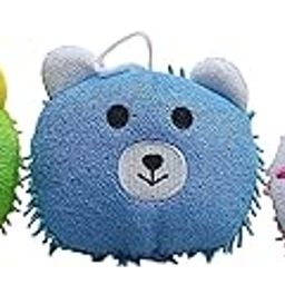 Baby Station Cartoon Animal Bath Sponge for Kids – Cute Frog, Bear & Bunny Shapes | Soft Body Scrubber for Baby & Toddler Bath Time | Reusable Shower Loofah (Pack of 3)-image-27