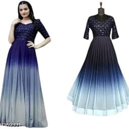 Green India Fashion Present Fancy Gown with Colorblock Design for Great Women and Beautiful Girl-SHILPA1-picture-42