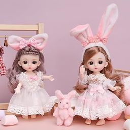 DSR Doll Set Movable Joints Makeup Cute Small Doll-20Cm (Pack of 2) Doll Multi Design (Multi Color)- (Small Doll-20CM (Pack of 2))-image-22