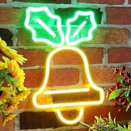 SG PRINT Bell Christmas Neon Decorative Light, Christmas Jingle Bell Neon Sign Decor Light, LED Christmas Indoor Decor for Living Room, Birthday Party, Wedding Party (Small (9 x 11.5 Inch))-image-46