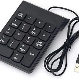 XIKKART USB Numeric Keypad – Slim 18-Key Wired Number Pad for Laptop, PC, MacBook, iMac, Mac Pro/Air – Portable External Numpad Keyboard for Data Entry (Black) (Wired Numpad)-image-62