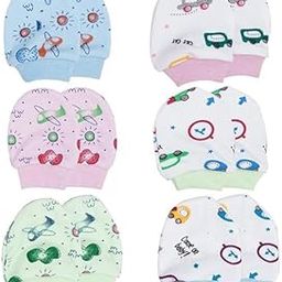 Cotton Mittens for new born baby (0-6 Months) – Pack of 6 Pairs, Soft and Breathable with Elastic Ribbed Cuffs, Non-Slip | Baby Shower Gift, Multicolor | New Born Baby Essentials-image-61