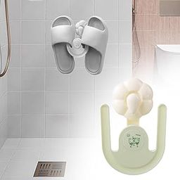 Wall Mounted Slippers Rack Bathroom Storage Accessories for Doorway Entryway Green-image-103