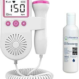 ALEXERA Fetal Doppler with Speaker, Companion with 50-230M Measuring Hz, LCD Display, and Pocket Size Convenience in Pink (with Gel)-image-18