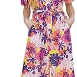 Leopard Forest Jumpsuit for Women, Silk Blend, Tropical & Animal Print, Lapel Collar, Fabric Waist Tie, Flattering Fit, Pockets, Day to Night Style, Chic & Comfortable-picture-2