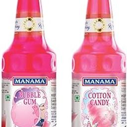 Manama Cotton Candy Syrup and Bubble Gum Syrup, 750ML Each, Mixer for Mocktails, Cocktails, Drinks, Juices, Beverages, Pack of 2-19
