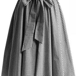 Gingham Front Tie Knee Length Skirt - 25 inches-image-27