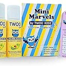 TWOO Professional Mini Marvels Kit | Gentle Hair & Skincare Set for Kids | Includes De-Knotty Shampoo, Conditioner & Glowtion Lotion | Sulphate-Free, Paraben-Free, pH Balanced | Travel-Friendly-17