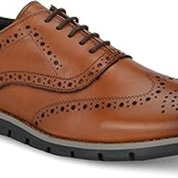 Informal British Brown Brogue Italian Leather Shoes for Men-image-46