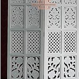 Cosmic Zenart Wooden Room Divider Partition | 5 Feet Foldable Privacy Screen for Studio, Living Room, Office, Pooja Room, Home, Office, Salon - Stylish Mixed Design - White (2 Panel)-image-72